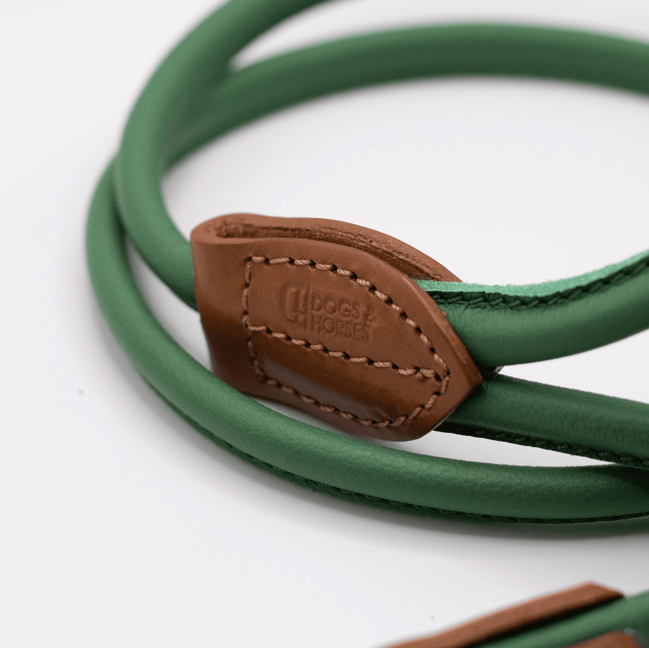 Rolled Soft Leather Dog Lead Clover