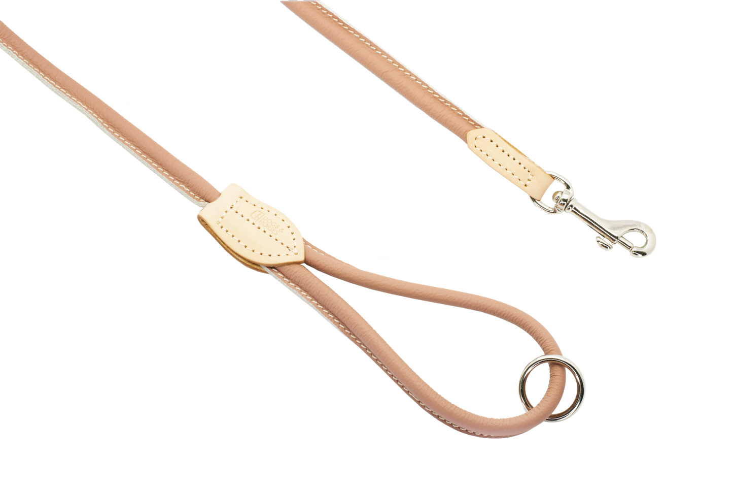 Rolled Soft Leather Lead Blush