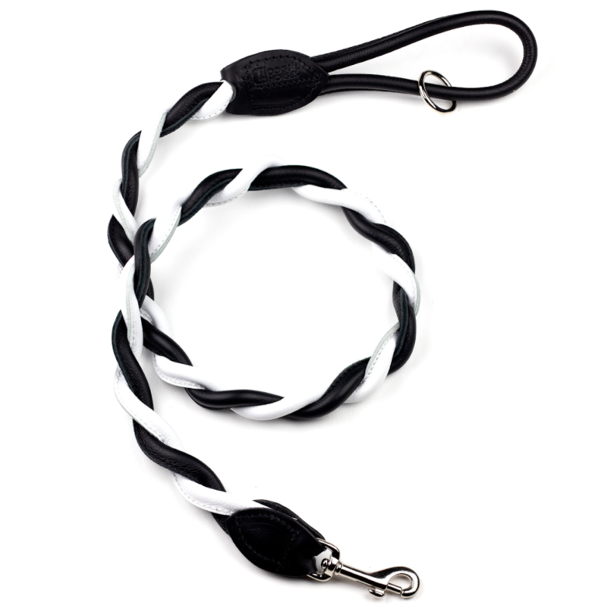 D&H Double Twist Leather Dog Lead
