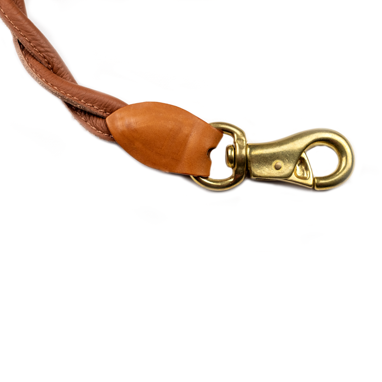 D&H Double Twist Leather Dog Lead