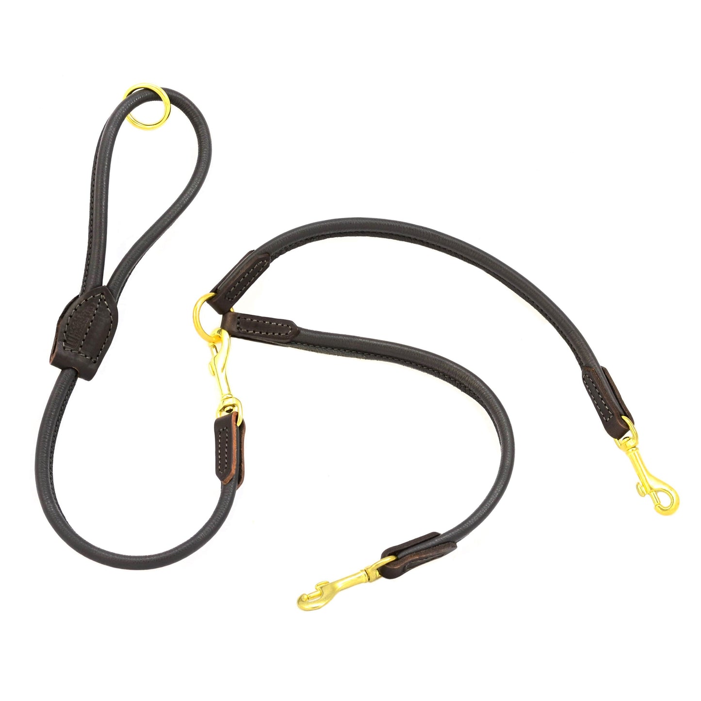 D&H Rolled Leather Coupler Including Short Dog Lead