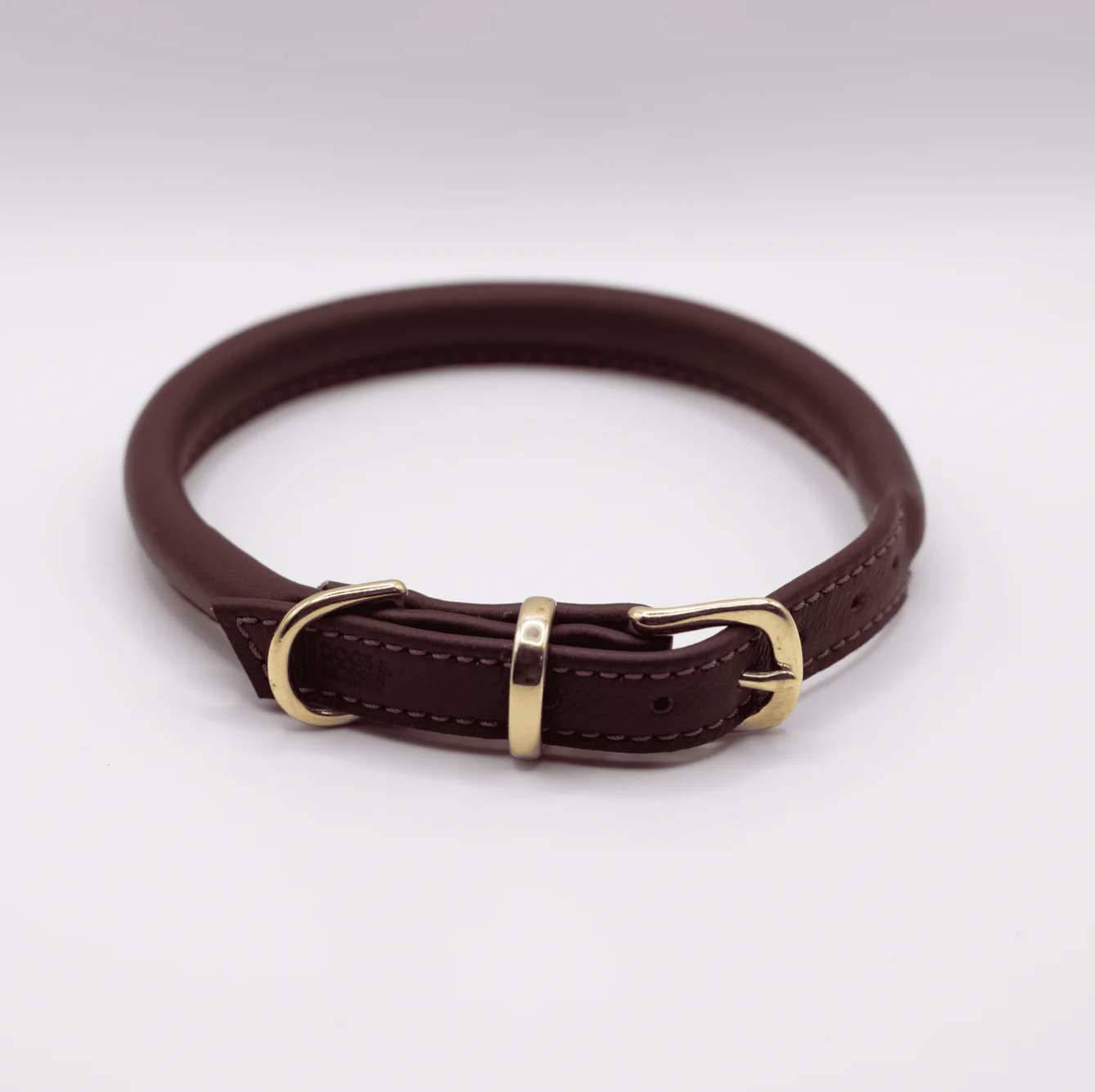 Rolled Soft Leather Dog Collar Merlot