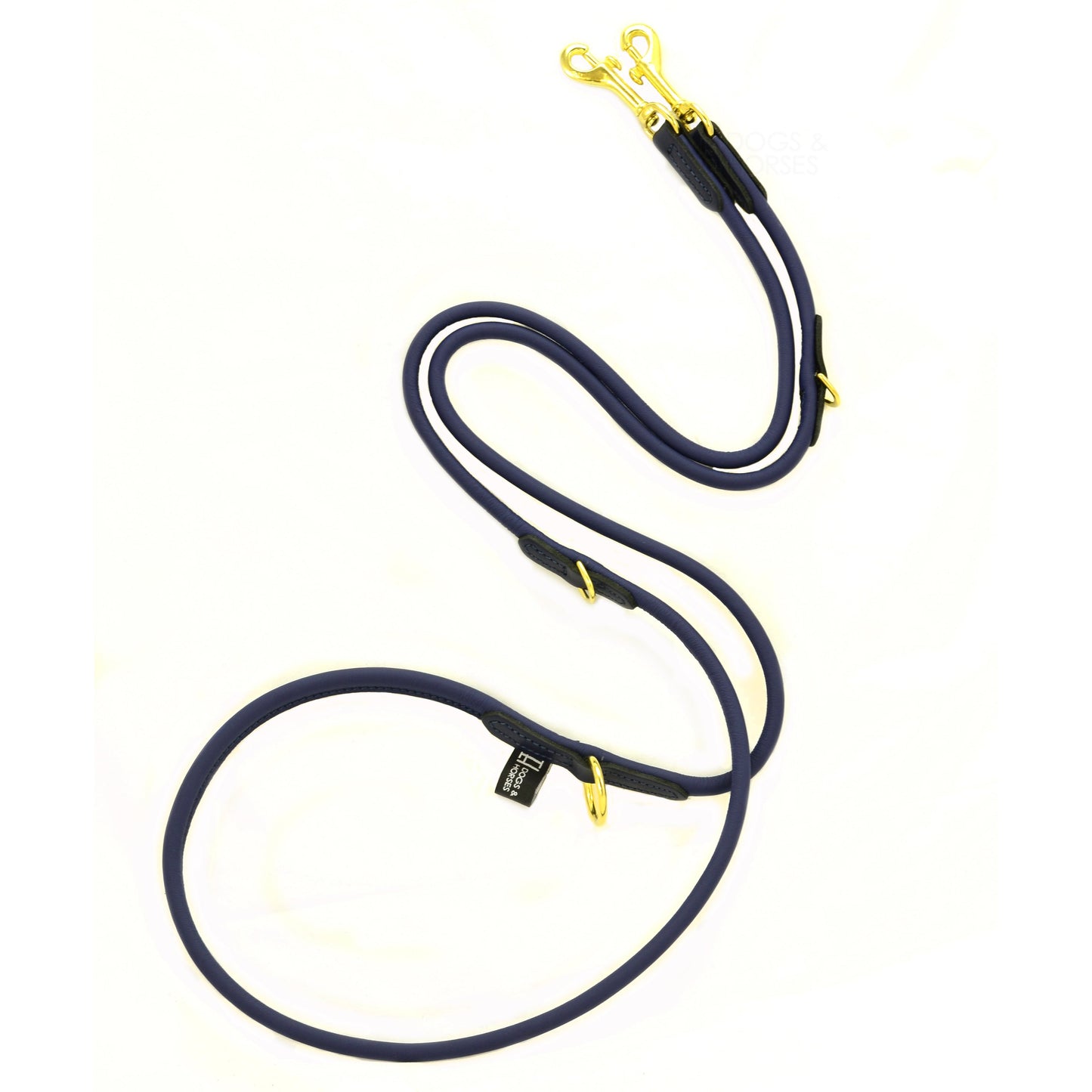 D&H Rolled Soft Leather Adjustable Long Lead