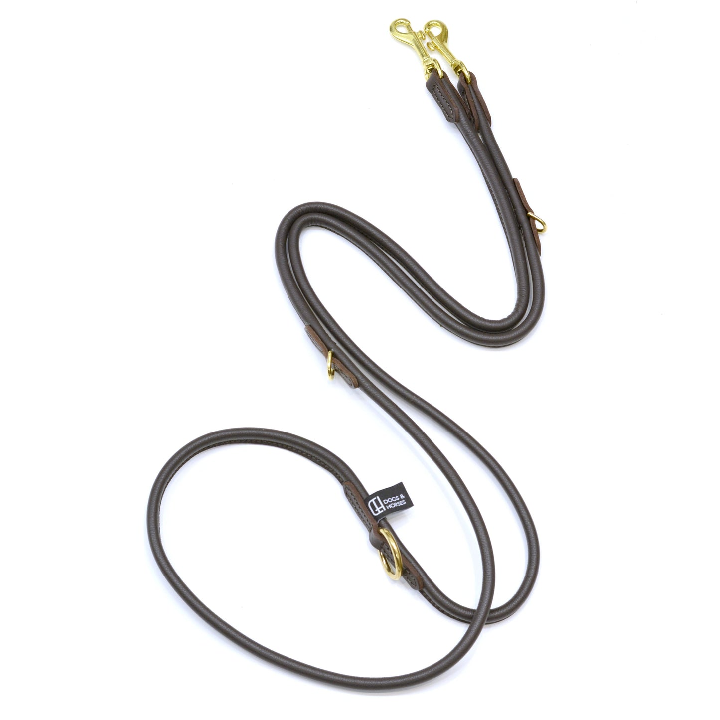 D&H Rolled Soft Leather Adjustable Long Lead