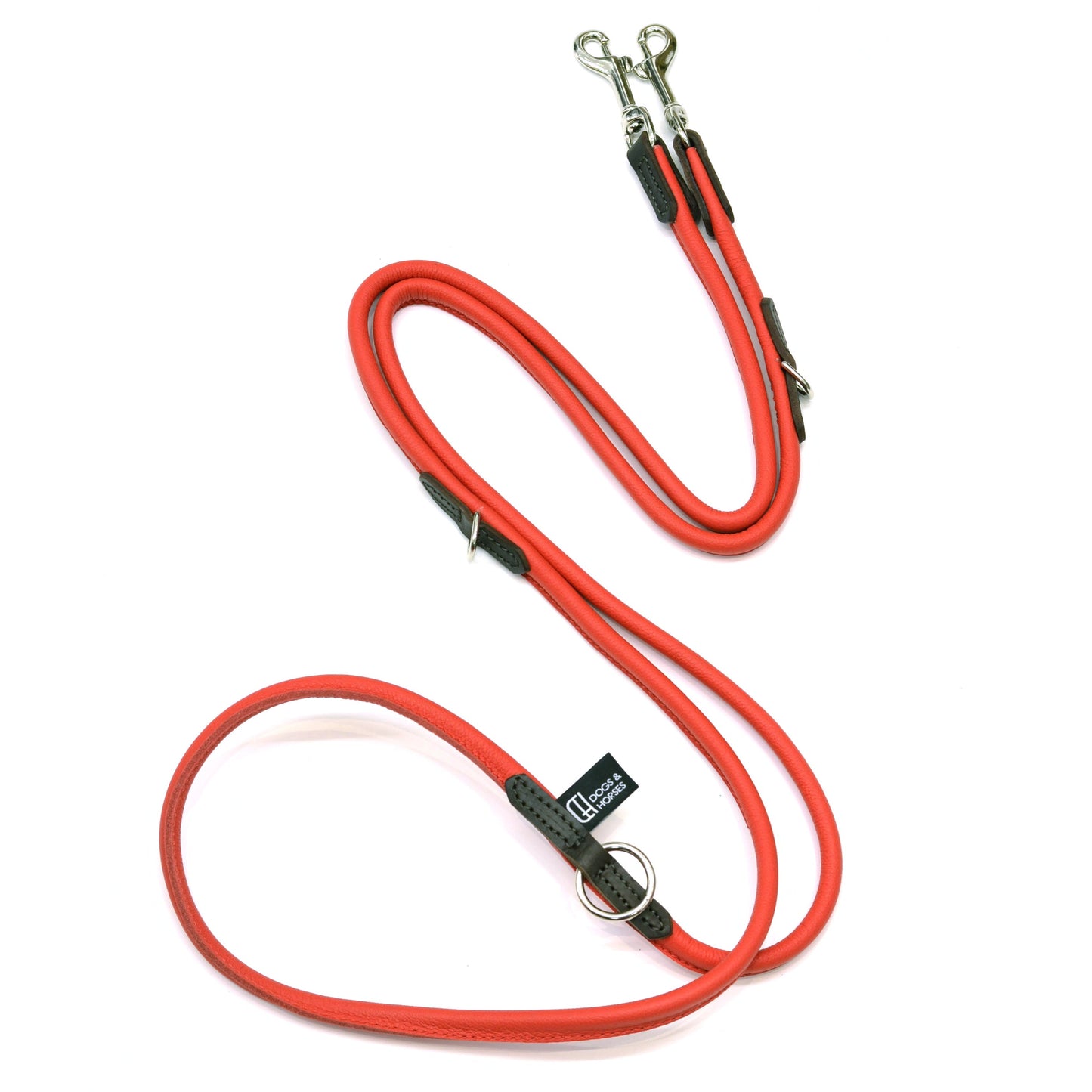 D&H Rolled Soft Leather Adjustable Long Lead