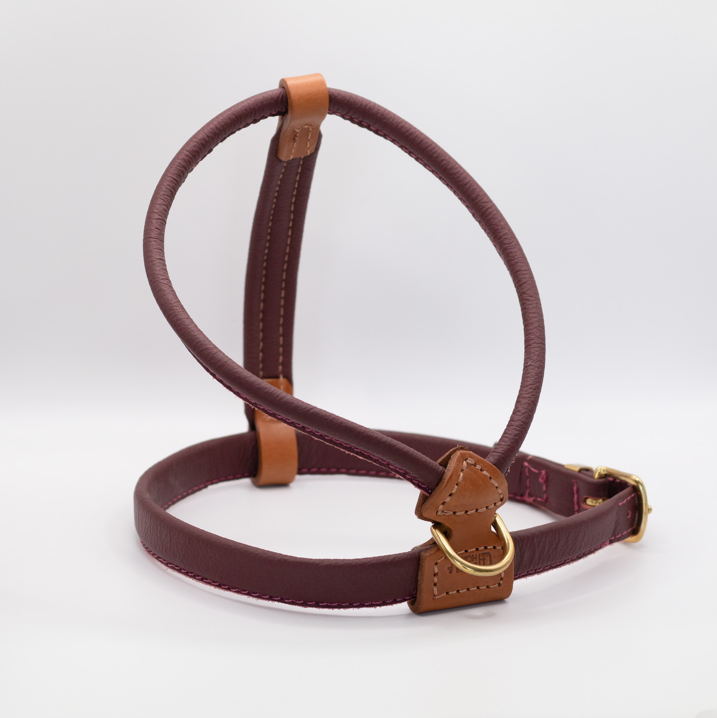 French Bulldog Leather Harness Merlot