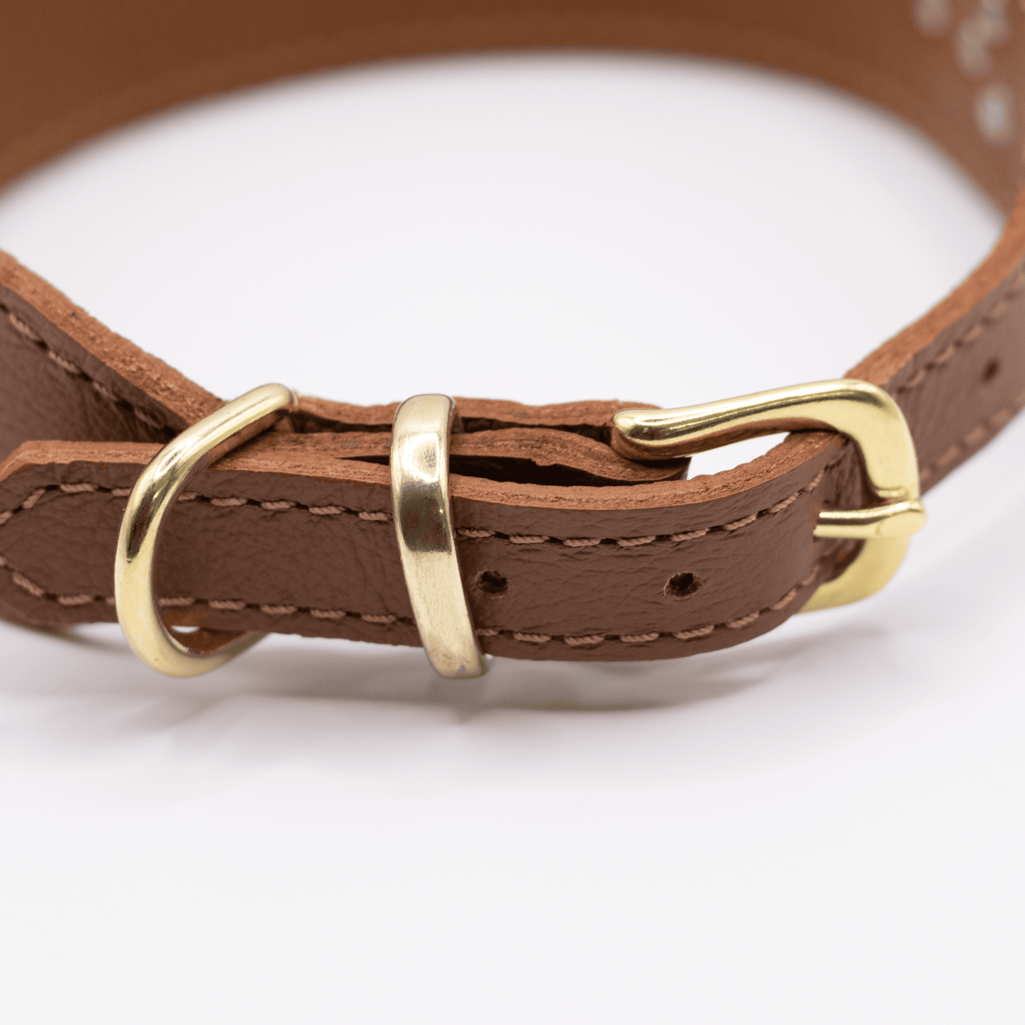 Big Dog Flat and Wider Leather Dog Collar Tan