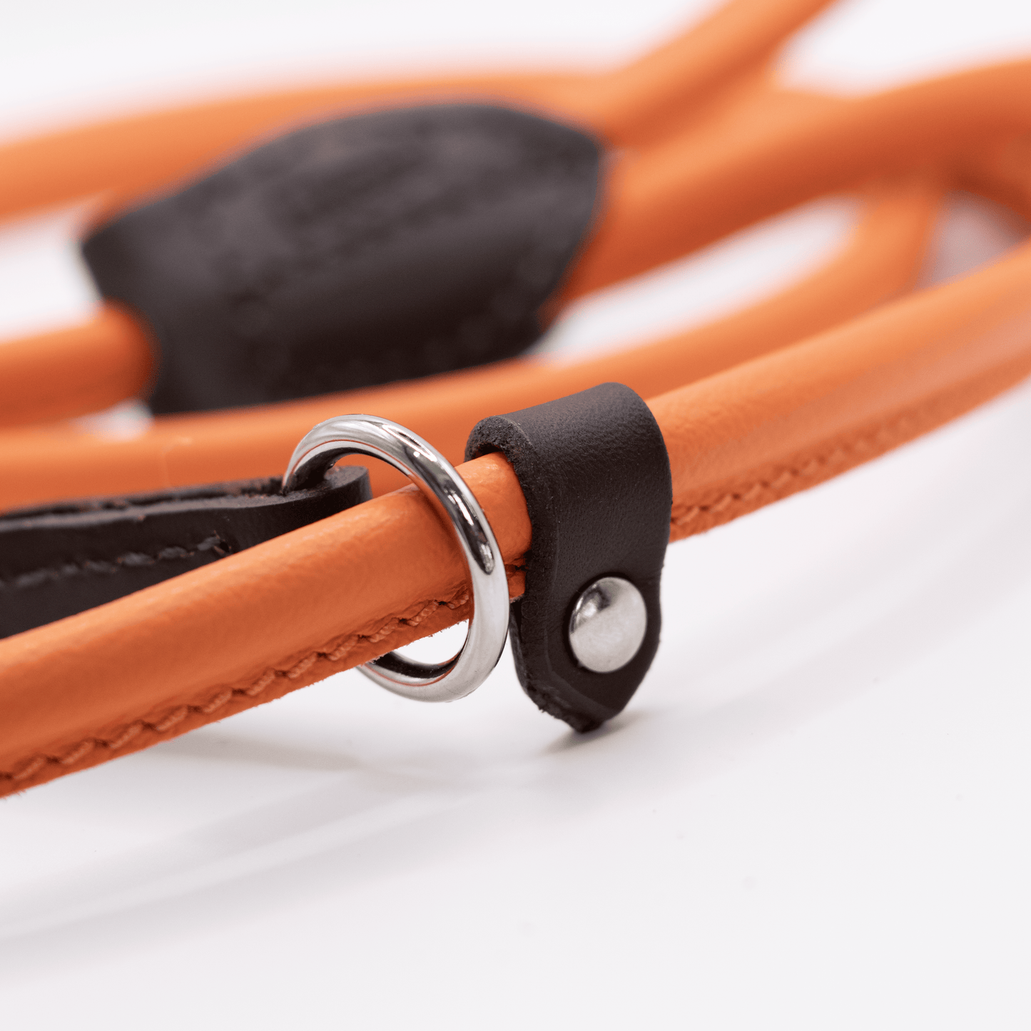D&H Rolled Soft Leather Slip Lead Orange