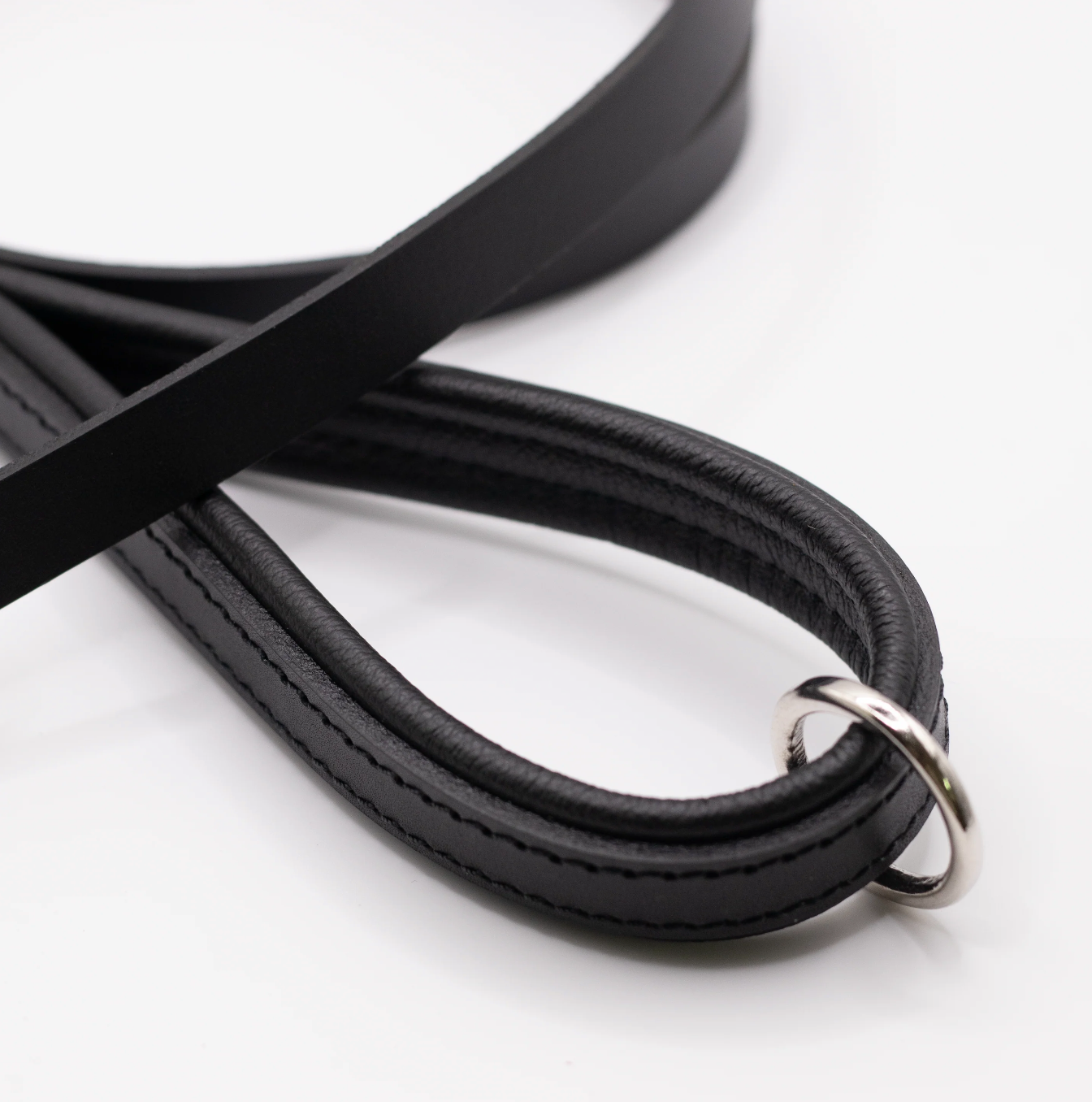 Padded Leather Dog Lead Black