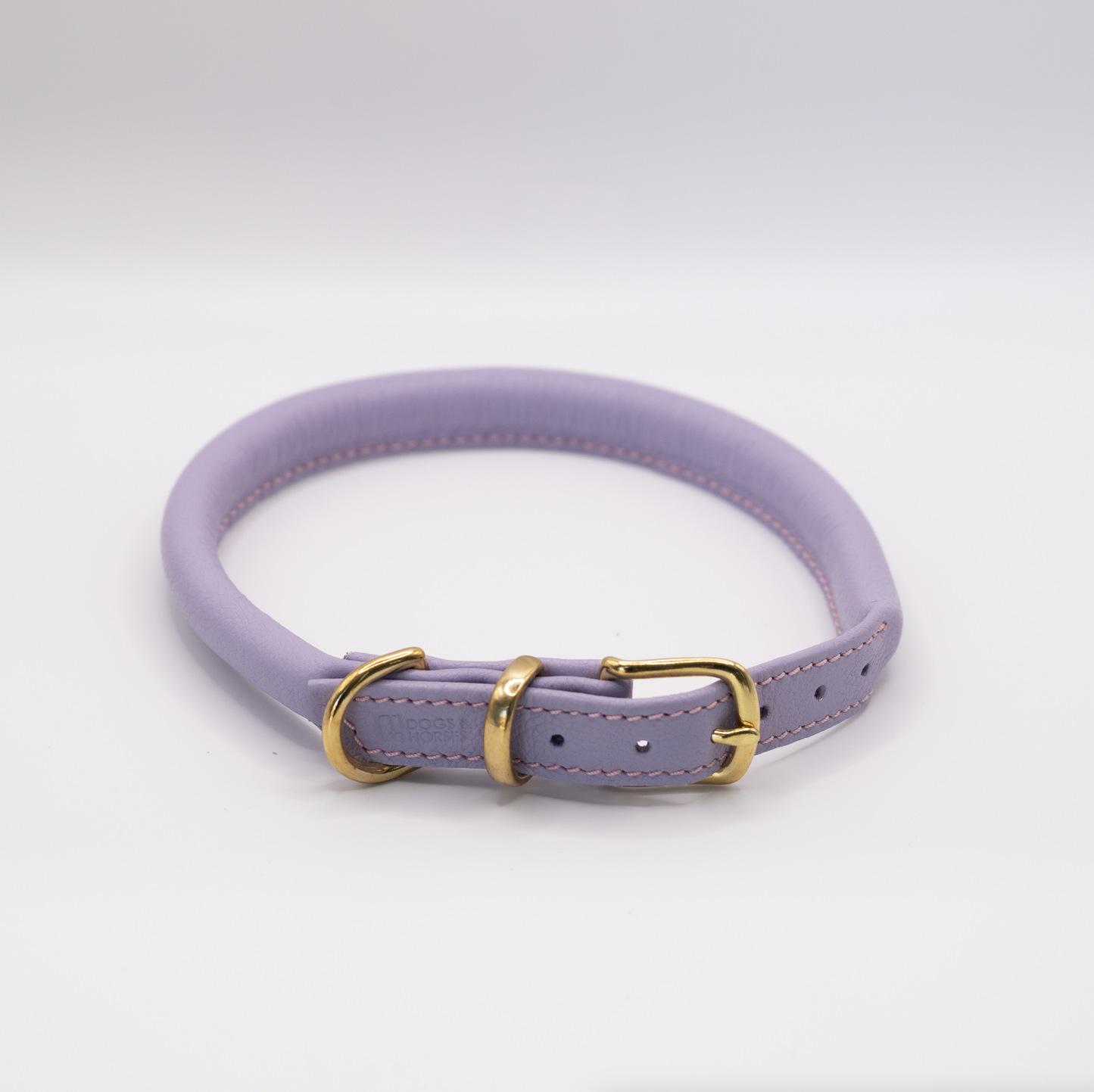 Rolled Soft Leather Dog Collar Lilac