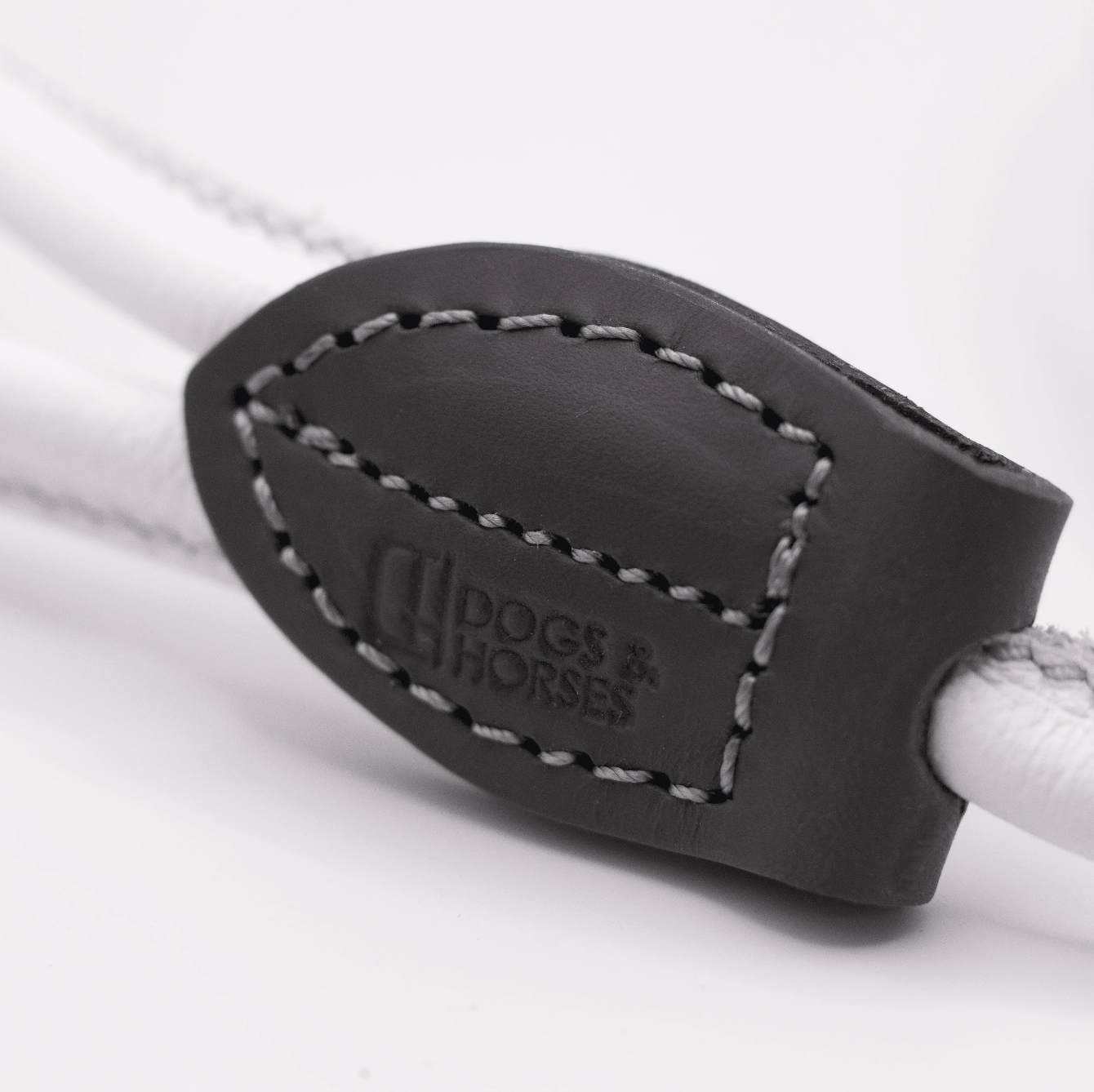 Rolled Soft Leather Dog Lead White