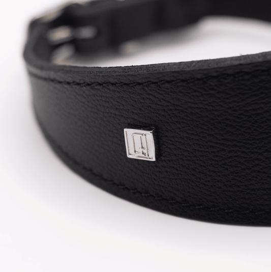 Soft Leather Hound Collar Black