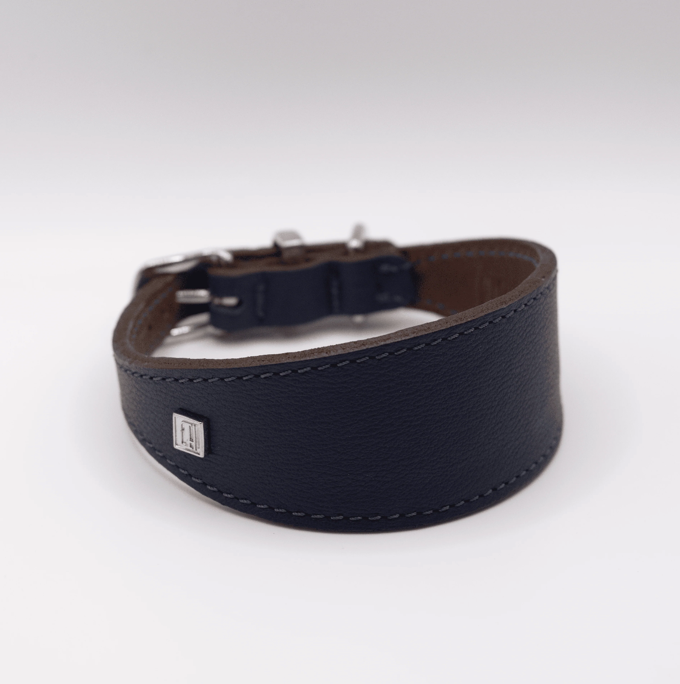 Soft Leather Hound Collar Navy