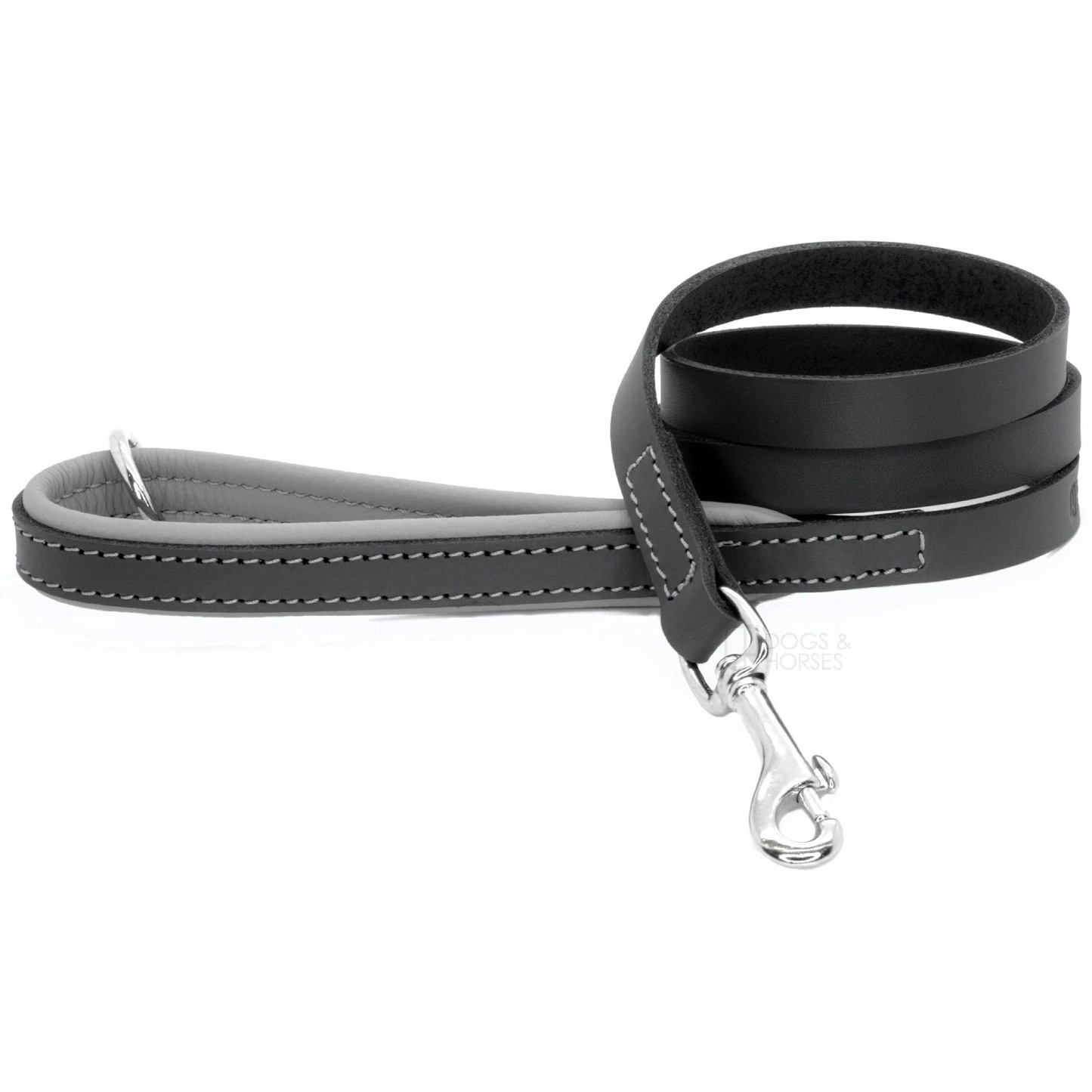 Padded Leather Lead Grey