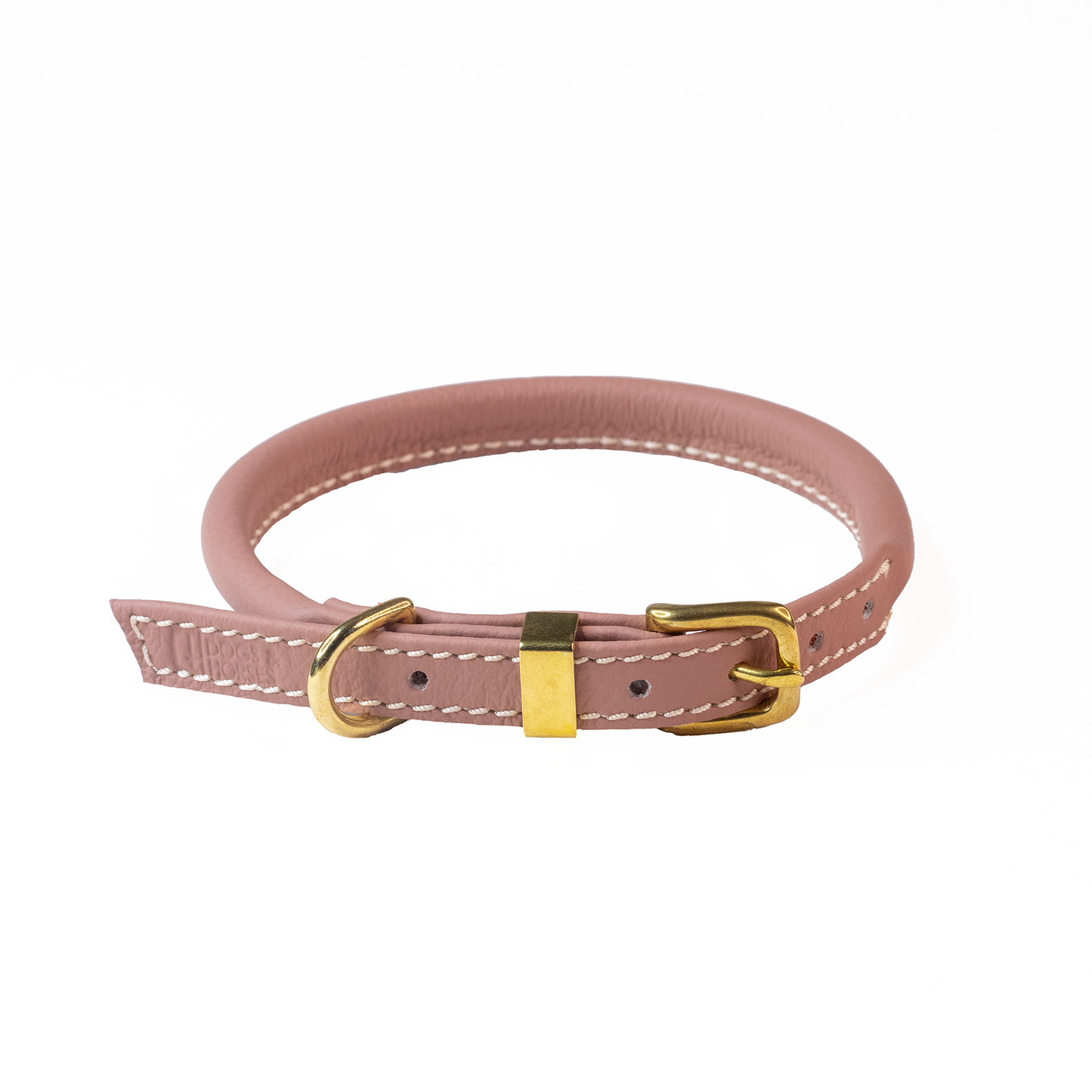 Rolled Soft Leather Collar Blush
