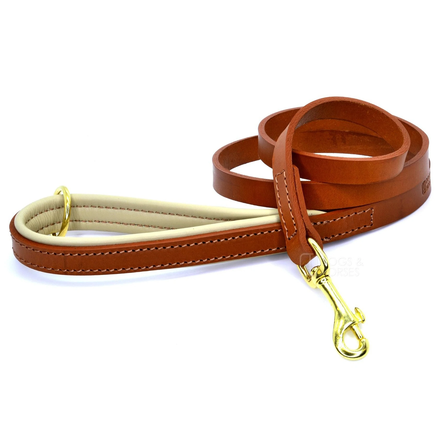 Padded Leather Lead Tan