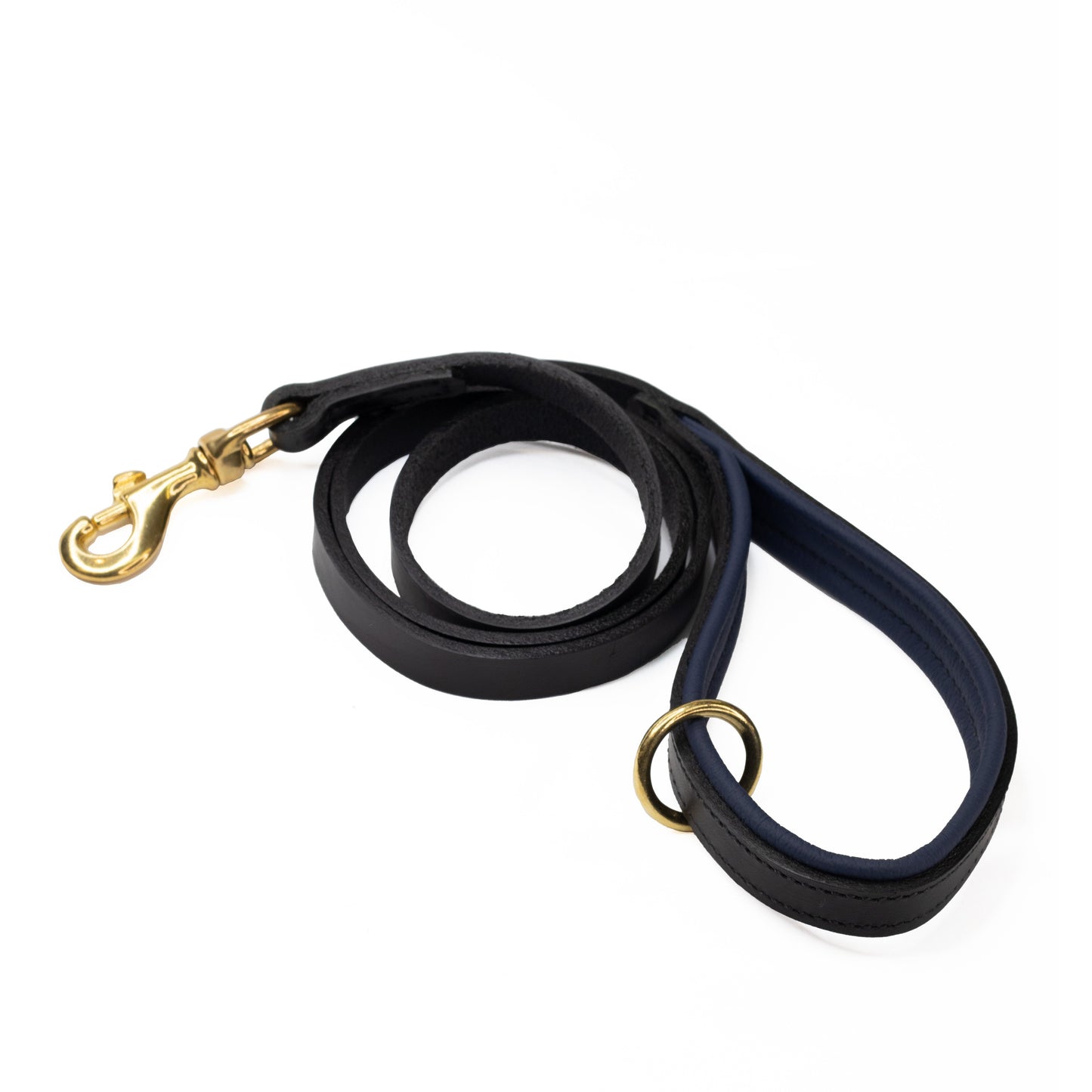 Padded Leather Lead Navy