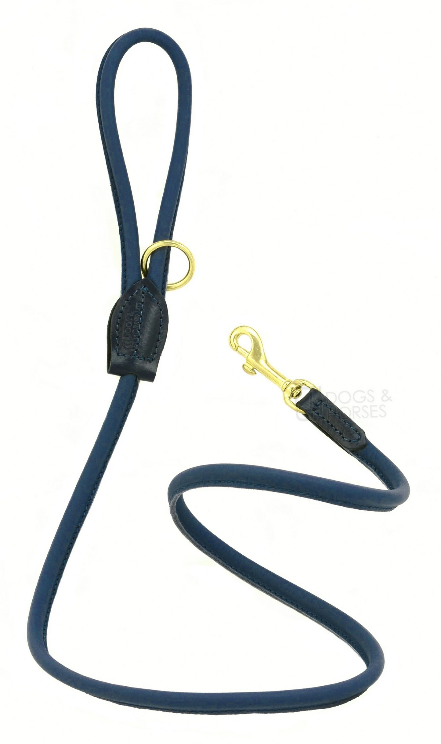 Rolled Soft Leather Lead Navy